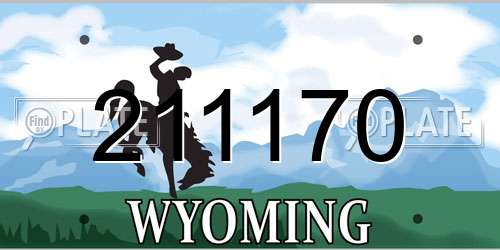 211170 Wyoming License Plate