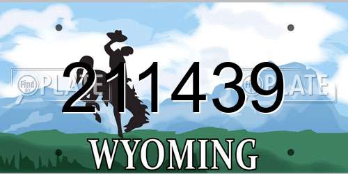 211439 Wyoming License Plate