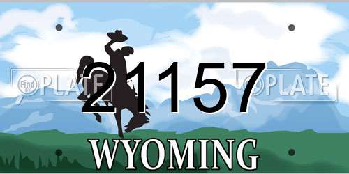 21157 Wyoming License Plate
