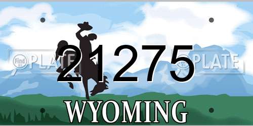 21275 Wyoming License Plate