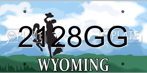 2128GG Wyoming License Plate