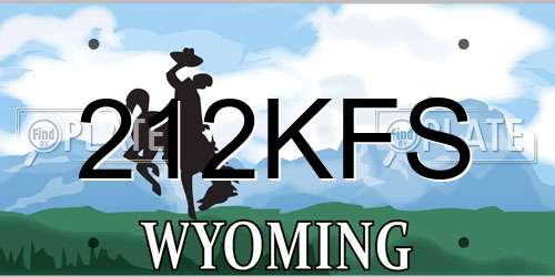 212KFS Wyoming License Plate