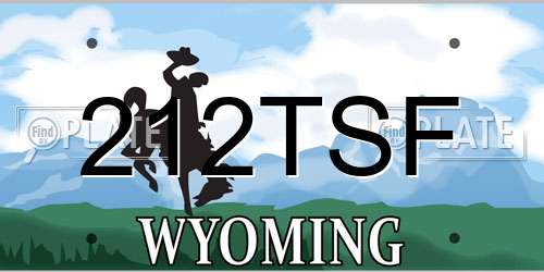 212TSF Wyoming License Plate
