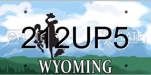 212UP5 Wyoming License Plate