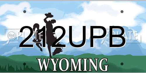 212UPB Wyoming License Plate