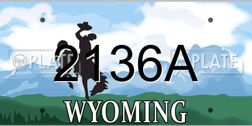2136A Wyoming License Plate