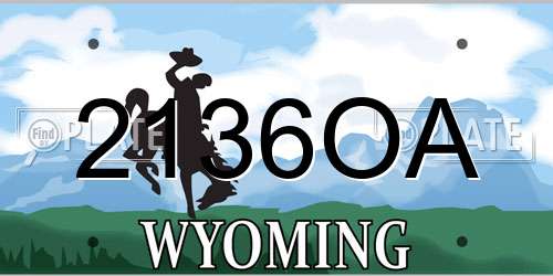 2136OA Wyoming License Plate