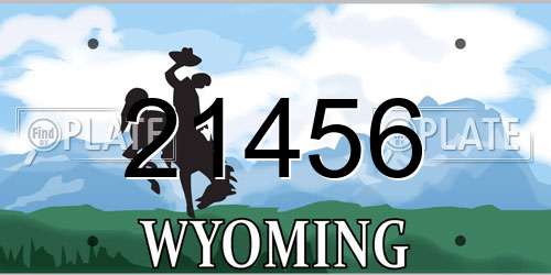 21456 Wyoming License Plate