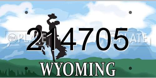 214705 Wyoming License Plate