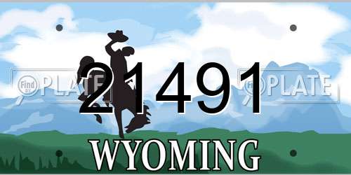 21491 Wyoming License Plate