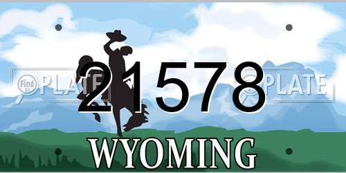 21578 Wyoming License Plate