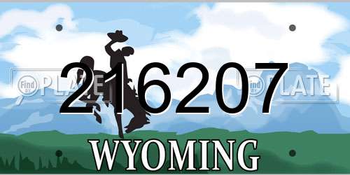 216207 Wyoming License Plate