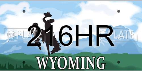 216HR Wyoming License Plate