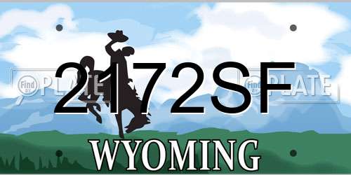 2172SF Wyoming License Plate
