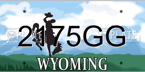 2175GG Wyoming License Plate