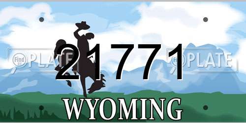 21771 Wyoming License Plate