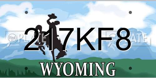 217KF8 Wyoming License Plate