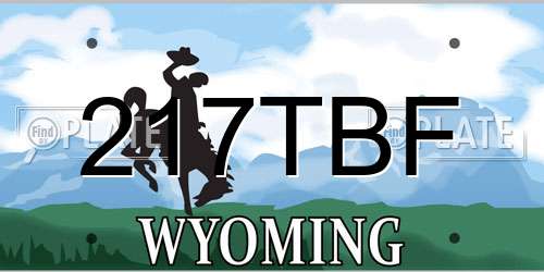 217TBF Wyoming License Plate