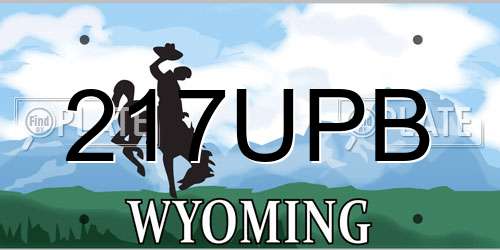 217UPB Wyoming License Plate