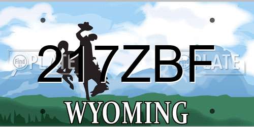 217ZBF Wyoming License Plate