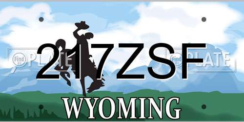 217ZSF Wyoming License Plate