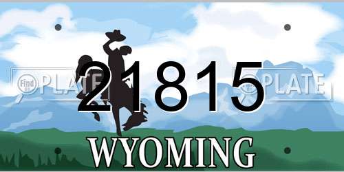 21815 Wyoming License Plate
