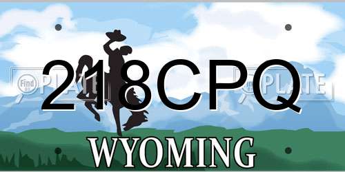 218CPQ Wyoming License Plate