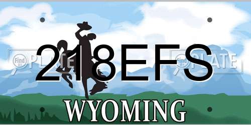 218EFS Wyoming License Plate