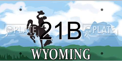 21B Wyoming License Plate