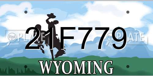 21F779 Wyoming License Plate