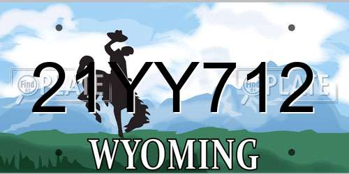21YY712 Wyoming License Plate