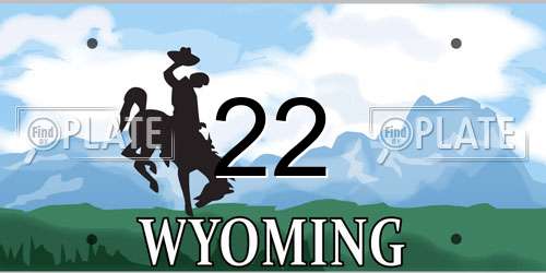 22 Wyoming License Plate