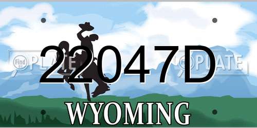 22047D Wyoming License Plate