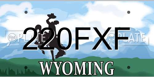 220FXF Wyoming License Plate