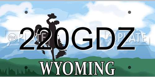 220GDZ Wyoming License Plate