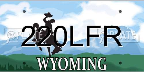 220LFR Wyoming License Plate