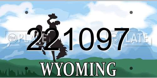 221097 Wyoming License Plate