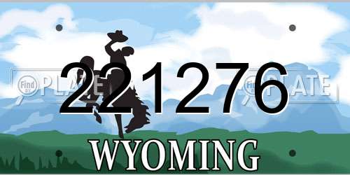 221276 Wyoming License Plate