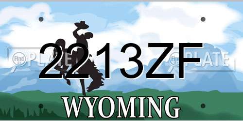 2213ZF Wyoming License Plate