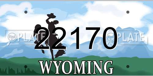 22170 Wyoming License Plate