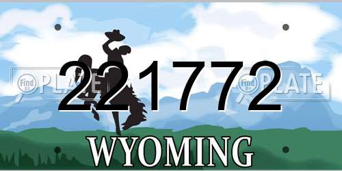 221772 Wyoming License Plate