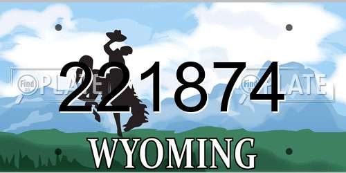 221874 Wyoming License Plate