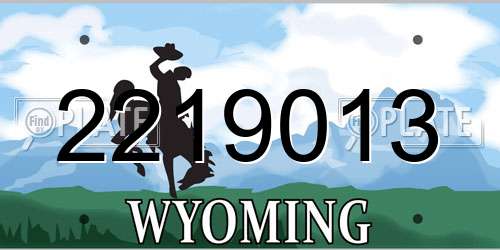 2219013 Wyoming License Plate