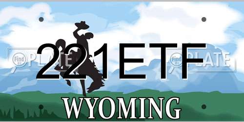 221ETF Wyoming License Plate