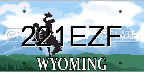 221EZF Wyoming License Plate