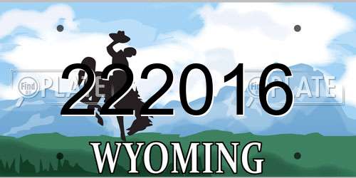 222016 Wyoming License Plate