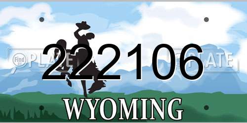 222106 Wyoming License Plate