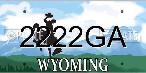 2222GA Wyoming License Plate