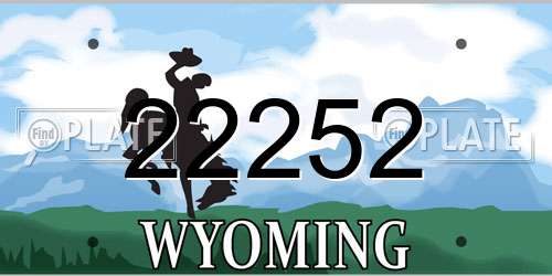 22252 Wyoming License Plate