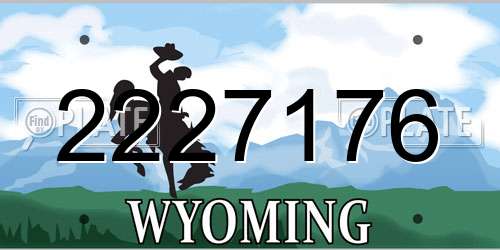 2227176 Wyoming License Plate